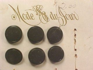 18 Antique Buffalo Horn Buttons Olive Green Rare Mint On Card photo