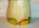 Antique Cottage Ware Biscuit Jar Tea Caddy Canister Cold Paint Fruit On Lid Jars photo 5