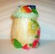 Antique Cottage Ware Biscuit Jar Tea Caddy Canister Cold Paint Fruit On Lid Jars photo 7