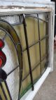 Large Antique English Leaded Stained Glass Window 5 Color 51 X 29 Architectural 1900-1940 photo 9