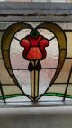 Large Antique English Leaded Stained Glass Window 5 Color 51 X 29 Architectural 1900-1940 photo 3
