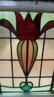 Large Antique English Leaded Stained Glass Window 6 Color 46 X 33 Architectural 1900-1940 photo 2