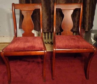 2 Vintage Hickory Chair Co.  Side Chairs With Ribbed Velvet Seat photo