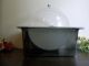 Vtg Mid Century Modern Lucite Cube Salad Bowl W/ Ice Pan & Dome Lid.  Black,  White Mid-Century Modernism photo 2