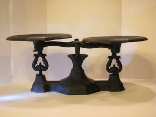 Old French Style Black Cast Iron Balance Scale photo