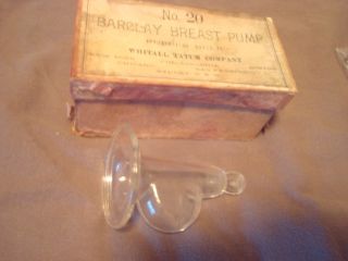 Antique Barclay Blown Glass Breast Pump In Box photo