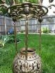 Rare Antique Solid Brass Chandelier Sanctuary Candle Holder With Angel Chandeliers, Fixtures, Sconces photo 8