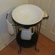 Rare Antique Wrought Iron Metal Wash Stand W/ Porcelain Bowl & Pitcher Complete Unknown photo 1