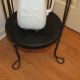 Rare Antique Wrought Iron Metal Wash Stand W/ Porcelain Bowl & Pitcher Complete Unknown photo 3