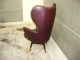Mid Century Modern Round Wingback Chair Adrian Pearsall Style Swivel Arm Chair Post-1950 photo 3