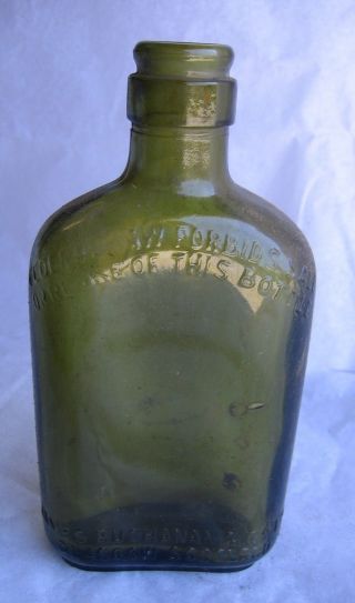 James Buchanan Scotch Flask+2 Golden Wedding Bottles Antique Whiskey Prohibition photo