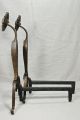 Mission Gothic Spanish Revival Cast Iron Fireplace Andirons Flower Cross C.  1900s Arts & Crafts Movement photo 4