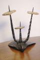 David Palombo Iron Candlestick Holder.  Modern Judaica Brutalist Sculpture Mid-Century Modernism photo 9