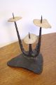 David Palombo Iron Candlestick Holder.  Modern Judaica Brutalist Sculpture Mid-Century Modernism photo 2