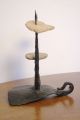 David Palombo Iron Candlestick Holder.  Modern Judaica Brutalist Sculpture Mid-Century Modernism photo 4