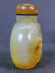 Fine Chinese Carp Lotus Flower Carved Natural Agate Snuff Bottle Snuff Bottles photo 6