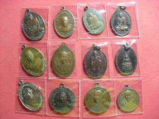 Rare Collection Thai Buddha Amulet Medal 12 Pcs.  3 photo