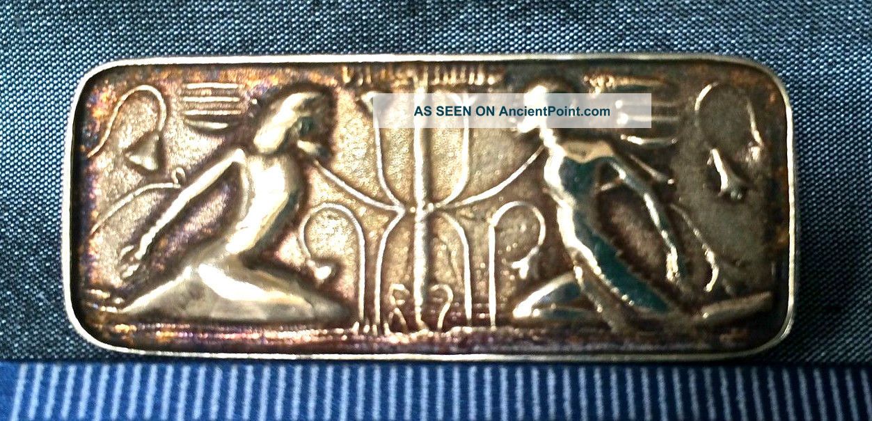 Antique Estate Brooch Sterling Silver Egyptian Revival Stunning Art Nouveau photo