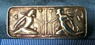 Antique Estate Brooch Sterling Silver Egyptian Revival Stunning photo