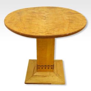Antique Swedish Art Nouveau/ Jugenstil Inlaid Birch Pedestal Table Provenance photo