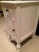 Antique Victorian Vintage Nightstand White Chic Bedroom Side Lamp Table Shabby Post-1950 photo 9