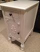 Antique Victorian Vintage Nightstand White Chic Bedroom Side Lamp Table Shabby Post-1950 photo 2
