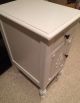 Antique Victorian Vintage Nightstand White Chic Bedroom Side Lamp Table Shabby Post-1950 photo 5