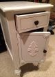 Antique Victorian Vintage Nightstand White Chic Bedroom Side Lamp Table Shabby Post-1950 photo 7