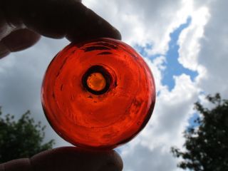 (1210) 2.  22 Inch Diameter Orange Japanese Curio Glass Float Ball Net Buoy photo