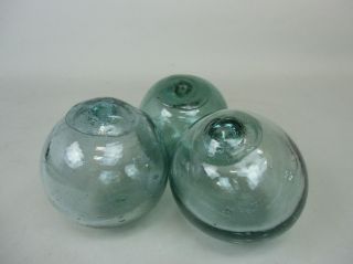 F1 Japanese Antique Glass Fishing Float Buoy Set Of 3 Ball ø10 Cm 4 