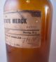 Of 3 Vintage Merck Amber Brown Glass Chemical Bottles - Anchor Hocking Bottles & Jars photo 5