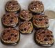 A6 Set Of 8 Vintage Plastic Buttons W/ Gold Chain Brown & Gold Paste Candies Buttons photo 1