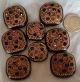 A6 Set Of 8 Vintage Plastic Buttons W/ Gold Chain Brown & Gold Paste Candies Buttons photo 3