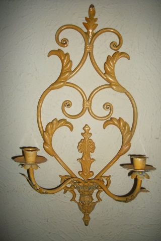 Antique Ironwork Double Wall Sconce In Yellow photo