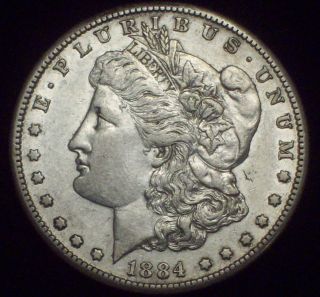1884 S Morgan Dollar Silver Key Date Coin High Grade Authentic Xf+/au Detailing photo