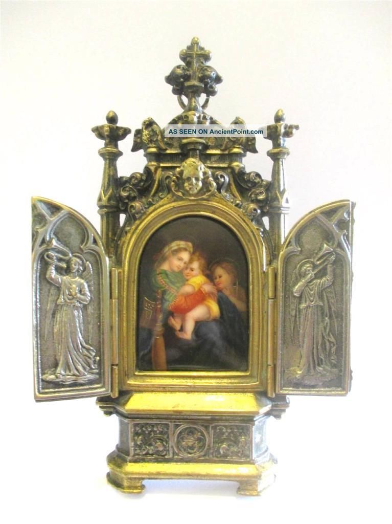 Antique Russian Religious Icon & Miniature Painting Mary And Jesus Uncategorized photo