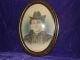 Antique 17x23 Oval Convex Photo Frame With Antique Photo Victorian photo 2