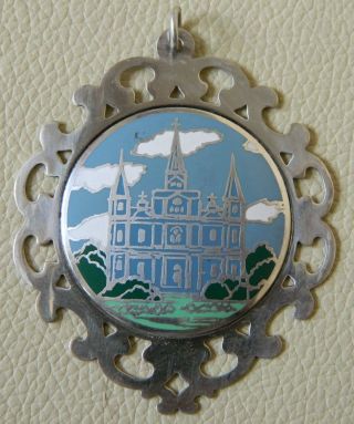 Lunt Sterling Silver Medallion Merry Christmas Pendant With Enamel Work 1981 photo