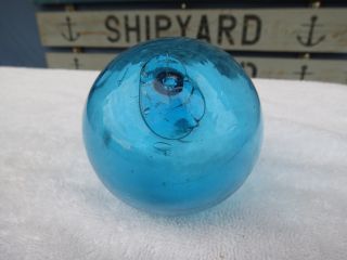(1111) 3.  10 Inch Diameter Japanese Curio Glass Float Ball Buoy photo