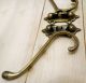 Of 2 Pcs Antique Vtg Hook Brass Classic 2 Hangers Folding Wall Coat Hat Hook Hooks & Brackets photo 2