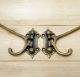 Of 2 Pcs Antique Vtg Hook Brass Classic 2 Hangers Folding Wall Coat Hat Hook Hooks & Brackets photo 7