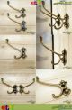 Of 2 Pcs Antique Vtg Hook Brass Classic 2 Hangers Folding Wall Coat Hat Hook Hooks & Brackets photo 8