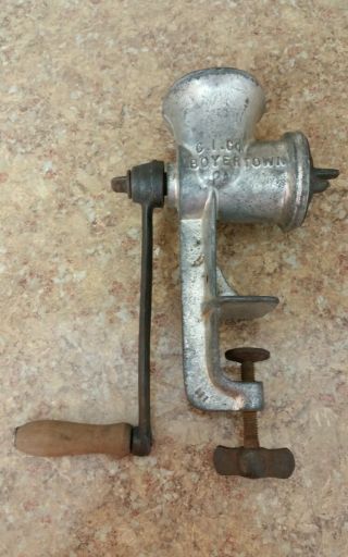 Vintage Meat Grinder 10 Made Usa Sausage Meat Chopper Cast Iron Very Rare photo