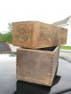 2 Vintage Wooden Dovetail Box Old Advertising Brook Dairy Saratoga Springs Boxes photo 1
