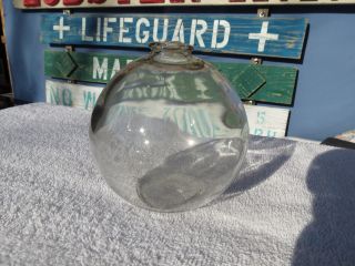 4+1/2 Inch Tall Northwest Glass Company Glass Float Ball 2 Mark (1086) photo