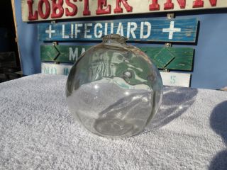 4+1/2 Inch Tall Northwest Glass Company Glass Float Ball 1 Mark (1088) photo