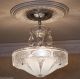 ((stunning))  C.  40 ' S Vintage Art Deco Ceiling Light Lamp Chandelier Re - Wired Chandeliers, Fixtures, Sconces photo 10