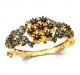Rosecut Diamond & Natural Ruby Gold Plated Antique Look Turkish Jewelry Bracelet Islamic photo 1
