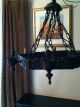 Vintage Wrought Iron 6 Lamp Chandelier Victorian Gothic Light Fixture Chandeliers, Fixtures, Sconces photo 5