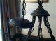 Vintage Wrought Iron 6 Lamp Chandelier Victorian Gothic Light Fixture Chandeliers, Fixtures, Sconces photo 6